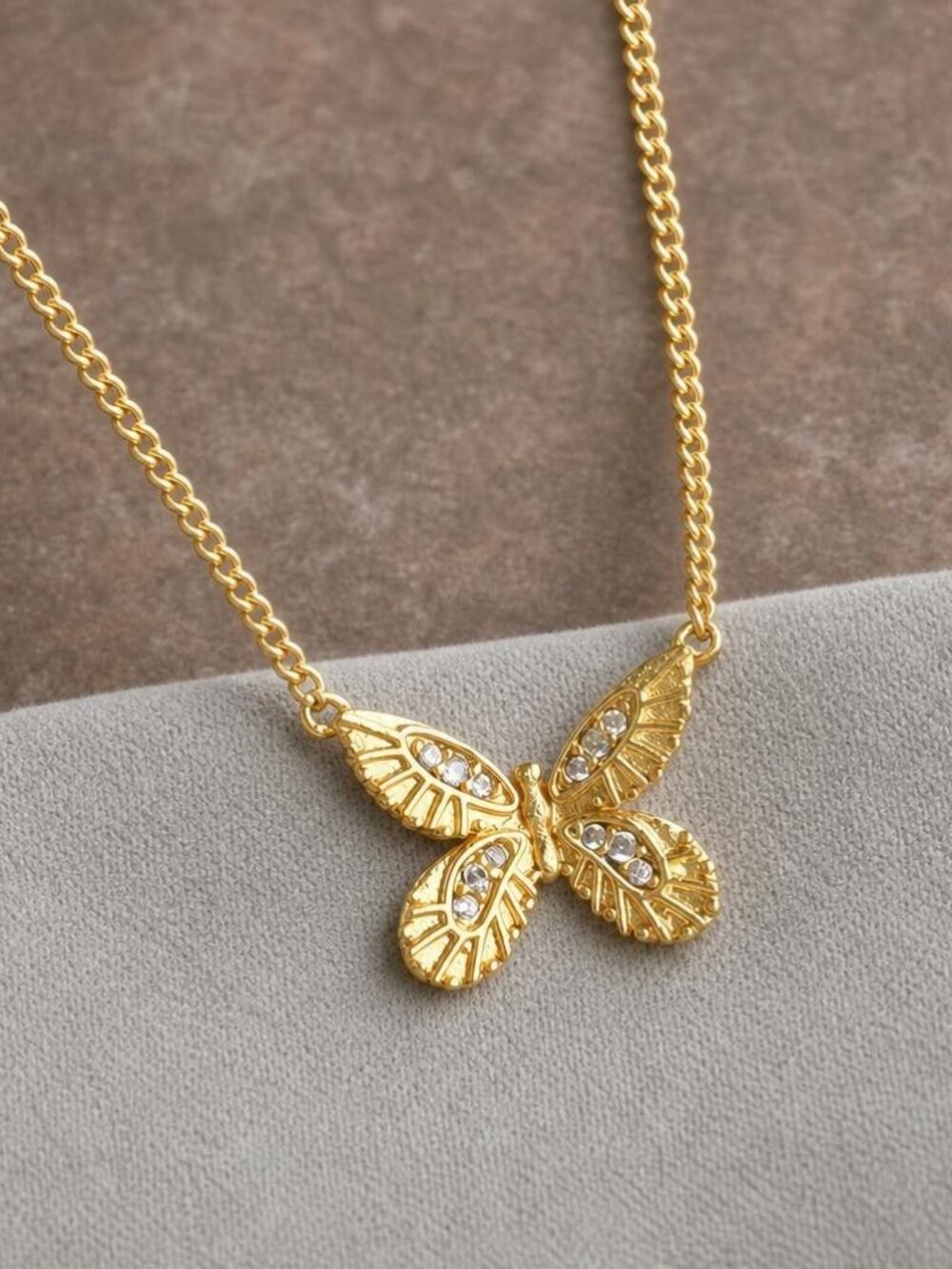 Julie Vos Butterfly Gift Pendant Necklace, Gold Crystal